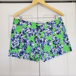 J Crew Factory Blue and Green Floral Shorts